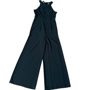 Loft Halter Sleeveless Wide Leg Jumpsuit Black Size 6